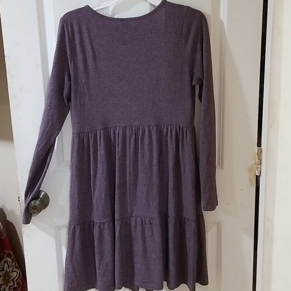 🔮a new day Purple Long Sleeve Ruffle Dress - Picture 3 of 5